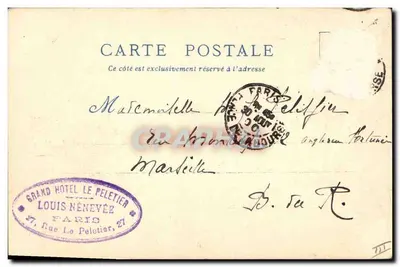 Alt-Paris — Blick auf die Place du Grand Châtelet — Verlag A. Robida, Nr. 27 — Rückseite