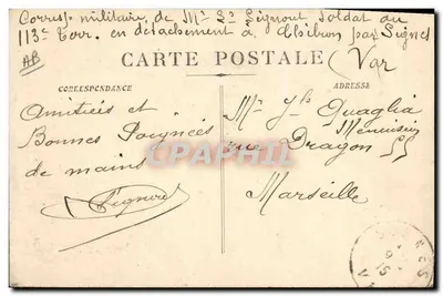 Soldado colonial em posição de combate em uma árvore — Edição Duchier, n°29 — Verso