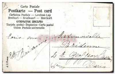 Famiglia e neonato — scena rurale con bambini — J.C. Paris — Verso