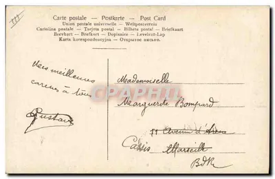 Młoda kobieta w kapeluszu z kwiatami — Stara pocztówka n° 2264/3 — wydawca AE — Rewers