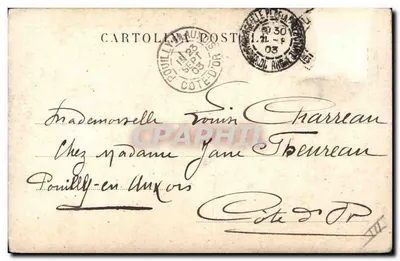Mulher em traje de palco — Carta postal assinada — Cartolino Post — Verso
