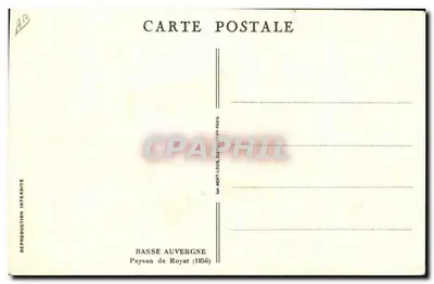 Paysan de Royat — Basse Auvergne — Verso