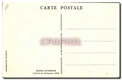 Femme portant un chaudron sur la tête — Basse Auvergne — Laitière de Nohanent (1858) — Verso