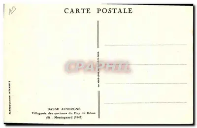 Vilarejo dos arredores do Puy de Dôme — chamado: Montagnard (1842) — Impr. Mont-Louis, 6, rue de Paris — Verso