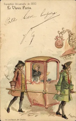 Os Carregadores de Cadeira — Exposição Universal de 1900 — A. Robida