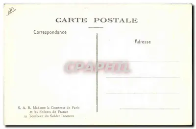 S.A.R. Madame a Condessa de Paris e os Filhos da França — no Túmulo do Soldado Desconhecido — Verso