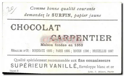 Soldado real — cena histórica — IMP. J. MINOT, PARIS — Verso