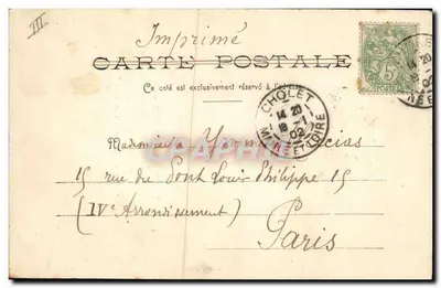Madame Caroline-Ferdinande-Louise de Bourbon — Duchesza Berry — w więzieniu w Blaye w 1832 — P.M. Paris, seria X — Rewers