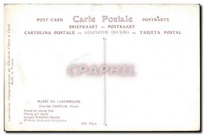 Menina jovem com gato — Estudo de menina jovem — Charles Chaplin, Museu do Luxembourg, série 28 — Verso