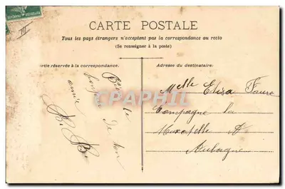 Quatre chatons autour d'une marmite — scène de cuisine — éditeur non visible — Verso