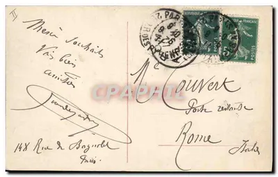Kobieta i kot — scena ogrodowa — wydawca GC, nr 3325/1 — Rewers