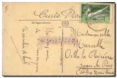 La Bourrée — Gezichten en types van Auvergne — LL. — n°18 — Achterkant