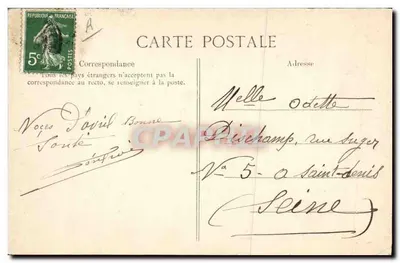 Bourrée d'Auvergne — A Auvergne pitoresca — editor V.D.C. n° 1203 — Verso