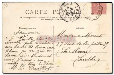 Camponesa de Vic-sur-Cère (Cantal) — Tipo 368 — A Auvergne — Verso