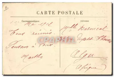 Mulher com chapéu à sombra — Coiffure originale das camponesas cévenolas — M.B. Le Puy — Verso