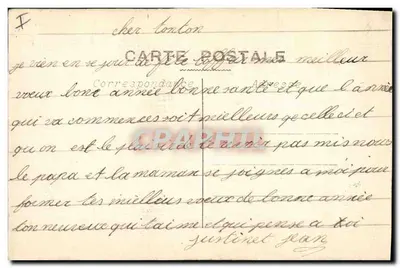 Blume und Vogel — Frohe Neujahr — Briefkarte zur Kommunikation — Rückseite