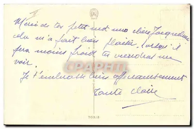 Młoda dziewczyna z dwoma kotkami — wydawca J.16 Paryż, nr 70313 — Rewers