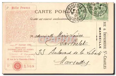 Vista generale di Nizza presa dal Monte Boron — editore sconosciuto, numero di serie non visibile — Verso