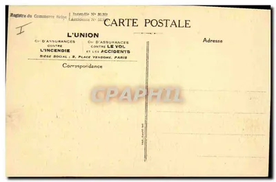 Place Vendôme — Coluna de Vendôme — Sede da União Incêndio & Acidentes, Paris — Verso
