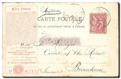 S' BRIEUC - O Palácio de Justiça — A. WARON, óptico-editor, St-Brieuc-Val André — Verso
