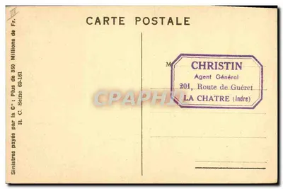 Hoofdkantoor van LA PROTECTRICE — 45-47, Rue de Chateaudun, Parijs — Eigendom van de C° — Achterkant