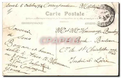 Sens — La Caisse d'Épargne — éditeur : C. P. A. SENS — Verso