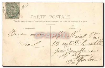 Saint-Galmier — a Caixa de Economia — A. Mouton Lyon — Verso