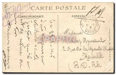 Sainte-Menehould — Hotel de Ville e Caixa de Economia — Martinet-Heuillard, editor — Verso