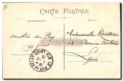 Antiga Cabeleira do Velay — Vista de uma mulher usando uma touca tradicional — VM, n°4186 — Verso