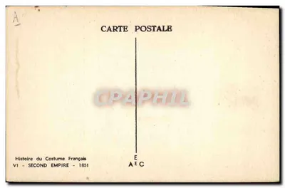 Traje francês — Segundo Império — 1851 — editor Nowiller, n° VI — Verso