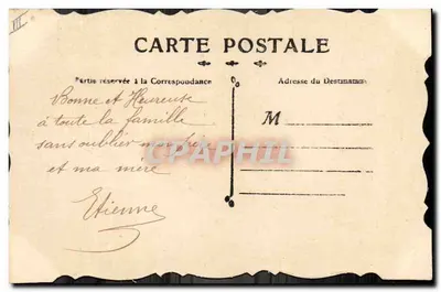 Flores e pensamentos — carta postal de boas-vindas — editor não visível — Verso