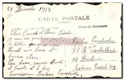 Bandiera francese — per la vittoria — cartolina postale — Verso