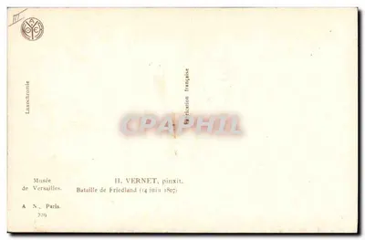 Bitwa pod Friedlandem — 14 czerwca 1807 — H. Vernet, pinxit. — Muzeum w Paryżu — Rewers