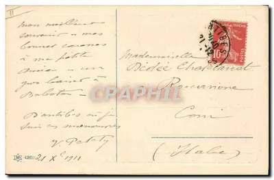 Kocury i papuga — scena zwierzęca — C. Ryschet, wydawca nieznany — Rewers
