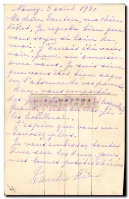 Gato de longa pelagem — retrato — PC 2382 — Verso