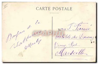 La Valbonne — Vista general de las Tiendas de los Zouaves — A. Romand, La Valbonne — Reverso