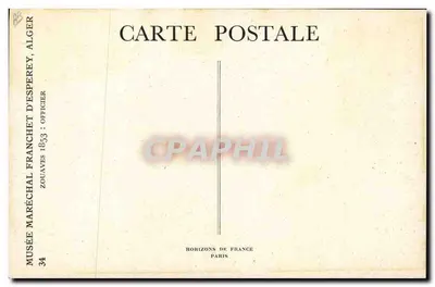 Zouave 1853 — Oficial — Horizons de France, Paris, n°34 — Verso