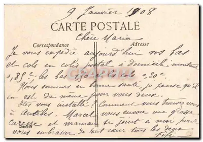 Mulher sobre um crescente lunar — cena noturna — editor G.D. n°4197 — Verso