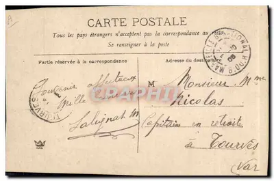 Mulher em vestido de estilo Belle Époque — carta higro-métrica — Demongey 31.P — Verso