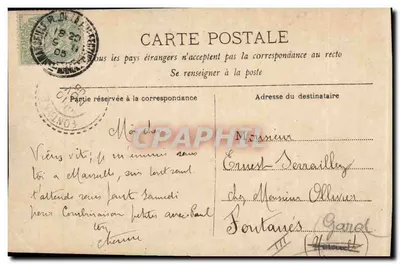 Jeune femme en robe de mariée — détails floraux et voile — éditeur S.I.P. n° 189 — Verso