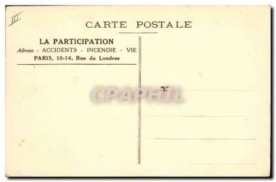 Sede central de LA PARTICIPATION — 10-14, Rue de Londres, PARIS — Reverso