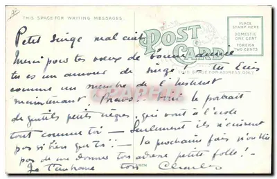 Bilhete postal antigo Homem Negro Melão de Água Tempo — Verso