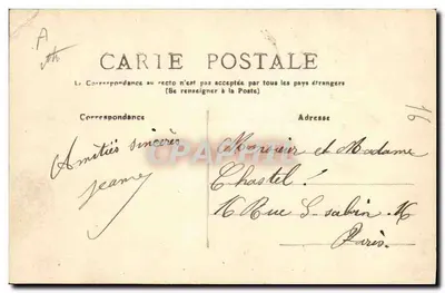 Carta postal — Correspondência — editor não visível — Verso