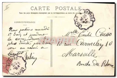 Bilhete postal antigo Homem Negro Negre Miousic — Verso