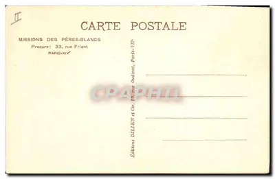 Mulher africana jovem — Missão dos Padres Brancos — A.O.F. — Edições Dillen — Verso