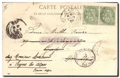 Stara pocztówka Folklore Auvergne La Montargene — Rewers
