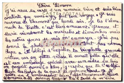 Uma bourrée com oito (antigos trajes do Velay) — As Cenas Campestres — n° 5327 — editor Lemoz — Verso