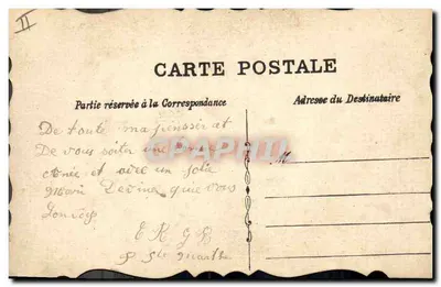 Fleur de pensée — 'Heureuse Annie' — Bilhete postal antigo — Verso