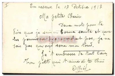 Arranjo de flores — cartão postal de guerra — P. O. - Paris — Verso