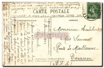 Madame de Varens — d'après Quentin de La Tour — Coleção 'LA PLUS BELLE' — E. Reynaud Imp.-Edil. CARNABY — Verso